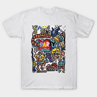 Hand drawn, doodle party set. T-Shirt